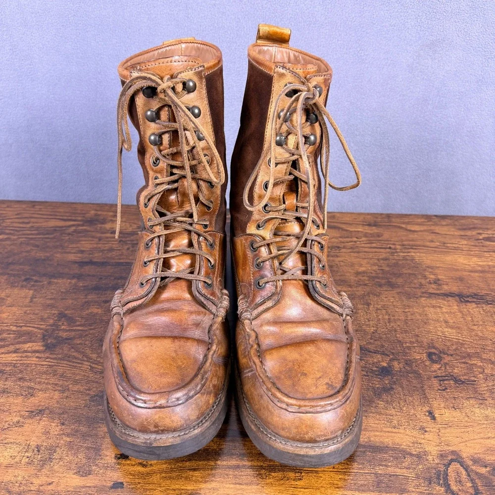 Vintage Ralph Lauren Made in Italy Leather Men's Boots Hunting Ranger Size 12?